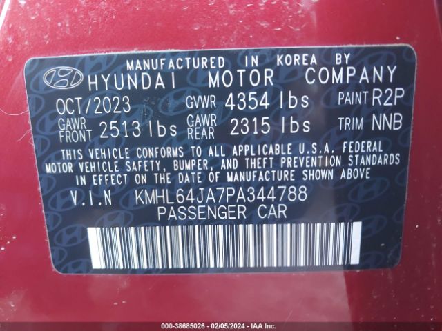 Photo 8 VIN: KMHL64JA7PA344788 - HYUNDAI SONATA 