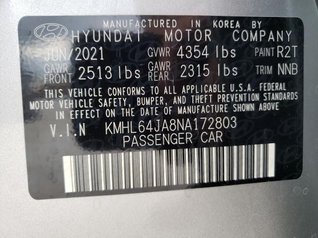 Photo 9 VIN: KMHL64JA8NA172803 - HYUNDAI SONATA SEL 