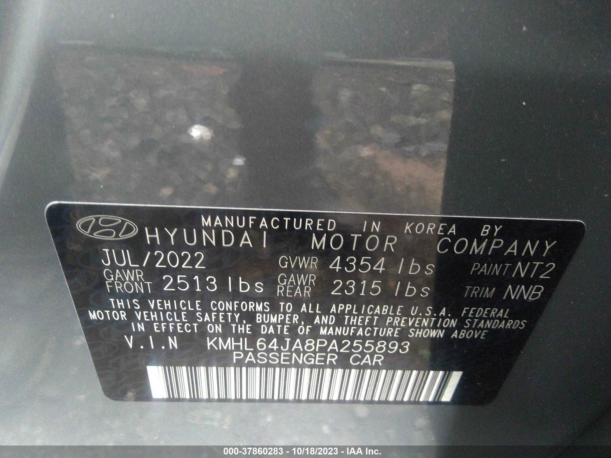 Photo 8 VIN: KMHL64JA8PA255893 - HYUNDAI SONATA 