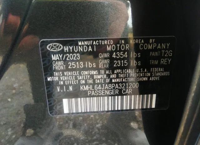 Photo 8 VIN: KMHL64JA8PA321200 - HYUNDAI SONATA 