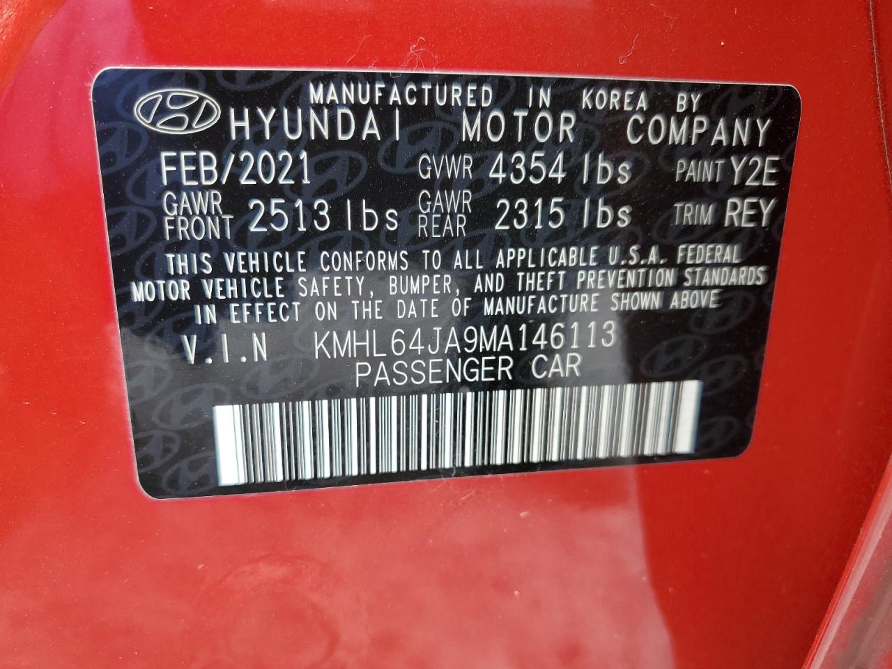 Photo 11 VIN: KMHL64JA9MA146113 - HYUNDAI SONATA 