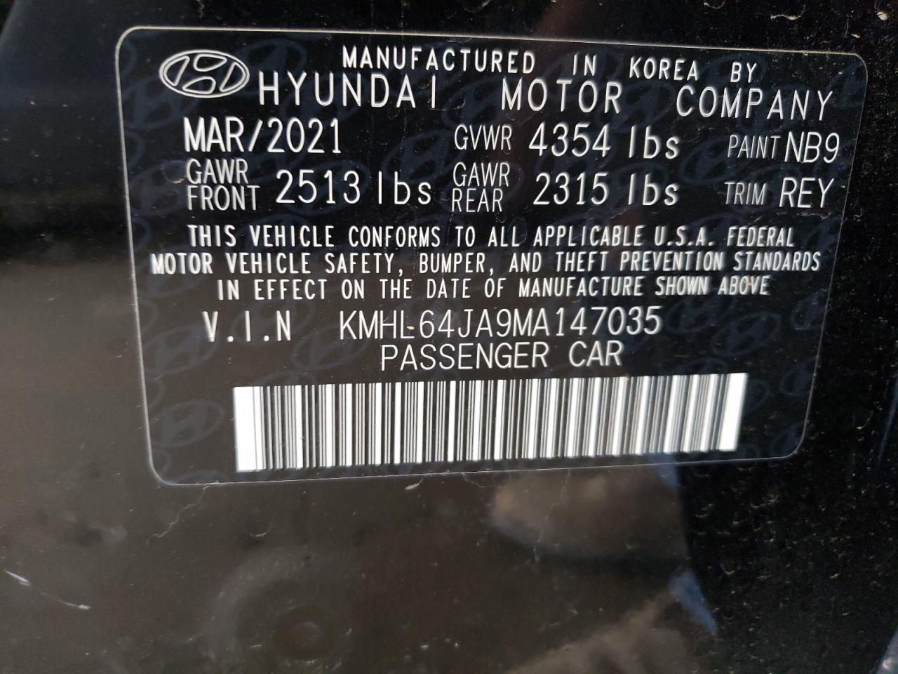 Photo 11 VIN: KMHL64JA9MA147035 - HYUNDAI SONATA 