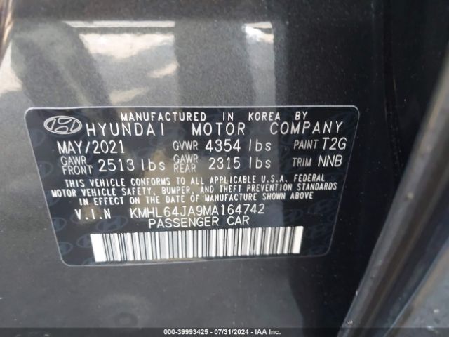 Photo 8 VIN: KMHL64JA9MA164742 - HYUNDAI SONATA 