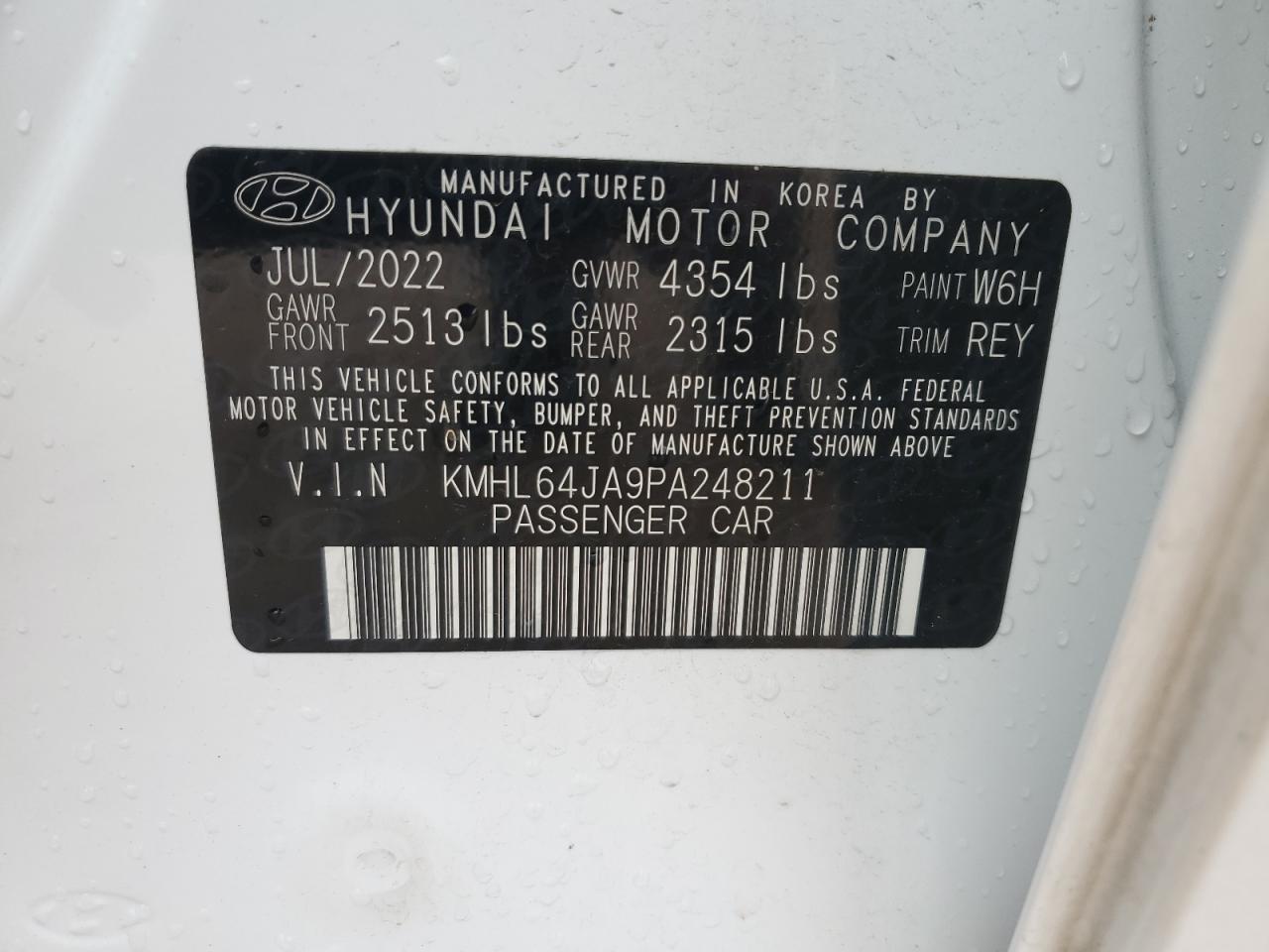 Photo 11 VIN: KMHL64JA9PA248211 - HYUNDAI SONATA 