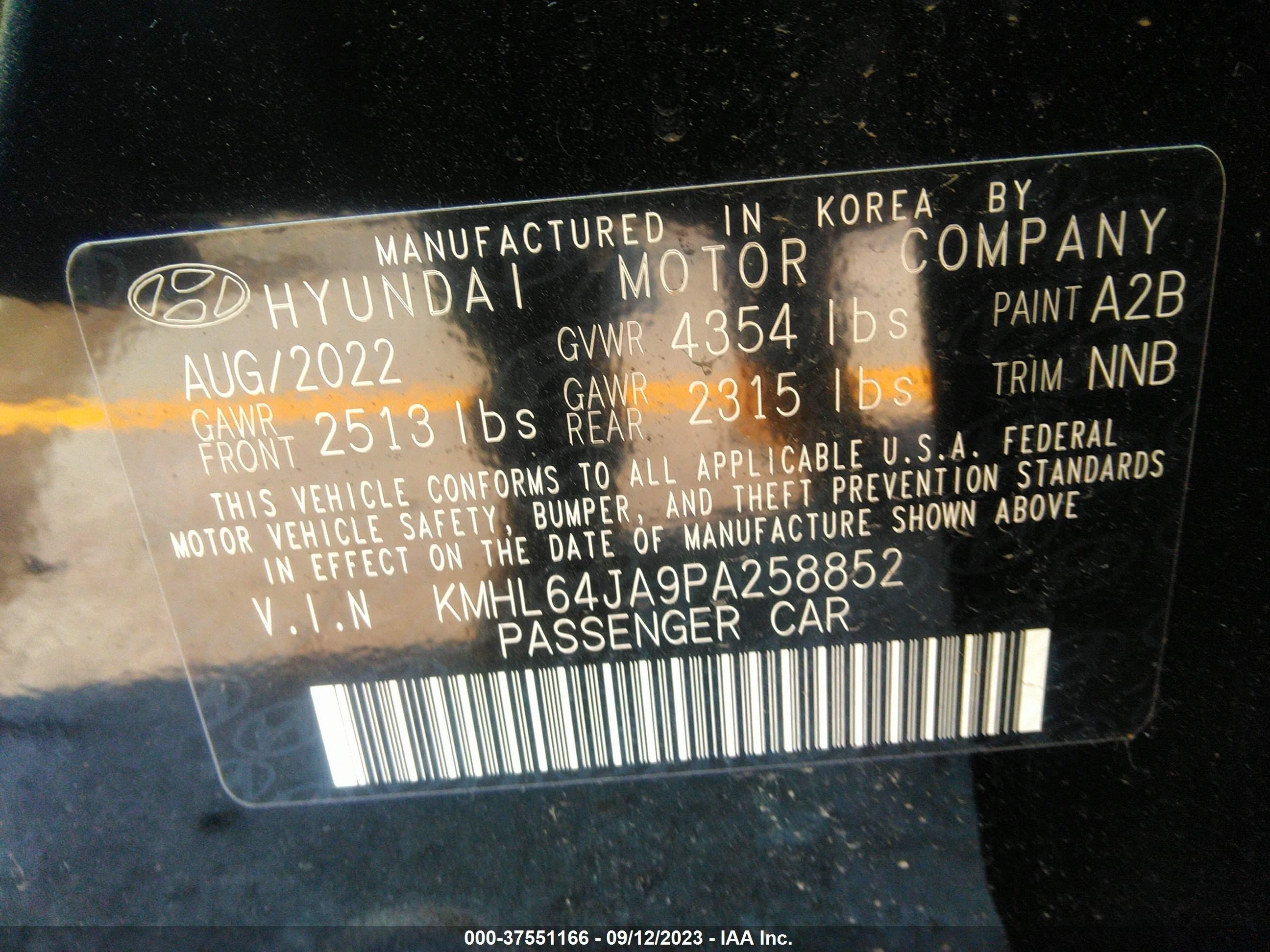 Photo 8 VIN: KMHL64JA9PA258852 - HYUNDAI SONATA 