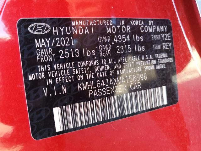 Photo 11 VIN: KMHL64JAXMA158996 - HYUNDAI SONATA SEL 