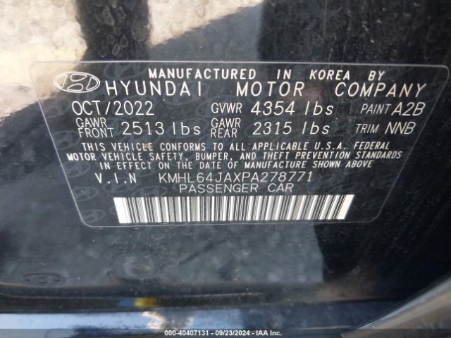 Photo 8 VIN: KMHL64JAXPA278771 - HYUNDAI SONATA 