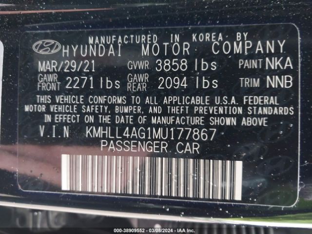 Photo 8 VIN: KMHLL4AG1MU177867 - HYUNDAI ELANTRA 