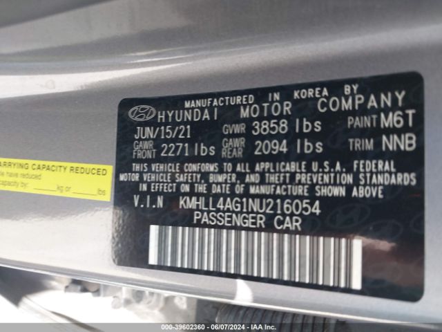 Photo 8 VIN: KMHLL4AG1NU216054 - HYUNDAI ELANTRA 