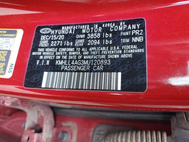 Photo 11 VIN: KMHLL4AG3MU120893 - HYUNDAI ELANTRA 