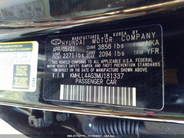 Photo 8 VIN: KMHLL4AG3MU181337 - HYUNDAI ELANTRA 