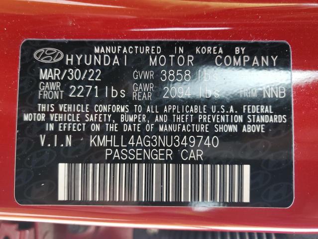 Photo 11 VIN: KMHLL4AG3NU349740 - HYUNDAI ELANTRA SE 