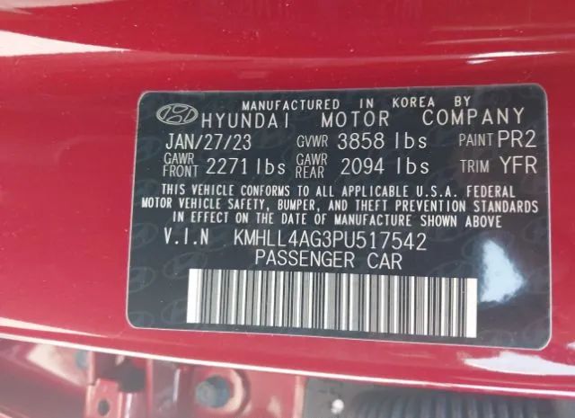 Photo 8 VIN: KMHLL4AG3PU517542 - HYUNDAI ELANTRA 