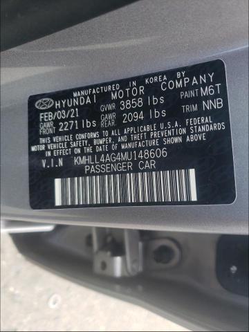 Photo 9 VIN: KMHLL4AG4MU148606 - HYUNDAI ELANTRA SE 