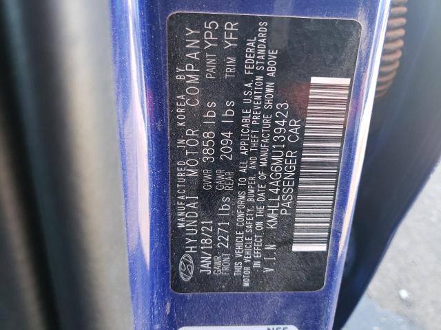 Photo 12 VIN: KMHLL4AG6MU139423 - HYUNDAI ELANTRA 