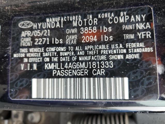 Photo 11 VIN: KMHLL4AG6MU181333 - HYUNDAI ELANTRA 