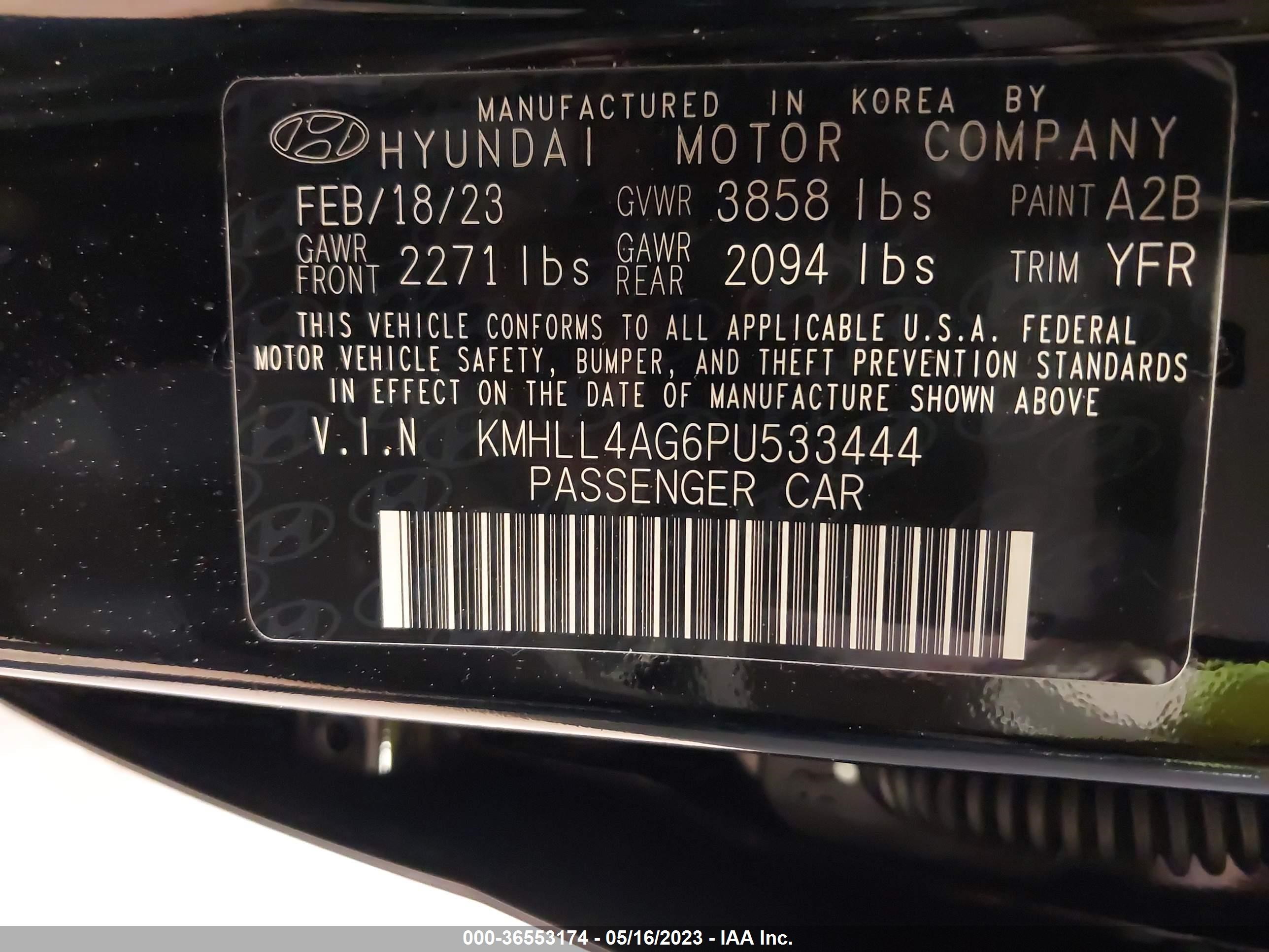 Photo 8 VIN: KMHLL4AG6PU533444 - HYUNDAI ELANTRA 