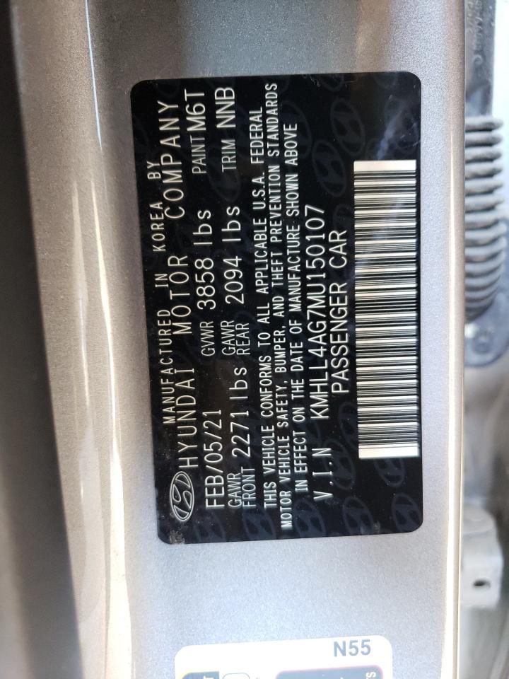 Photo 12 VIN: KMHLL4AG7MU150107 - HYUNDAI ELANTRA 