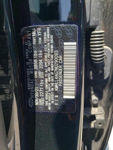 Photo 11 VIN: KMHLL4AG7NU290093 - HYUNDAI ELANTRA 