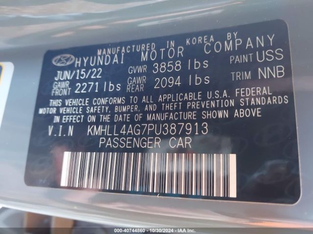 Photo 8 VIN: KMHLL4AG7PU387913 - HYUNDAI ELANTRA 