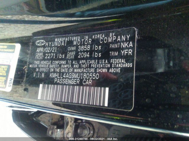 Photo 8 VIN: KMHLL4AG9MU180550 - HYUNDAI ELANTRA 