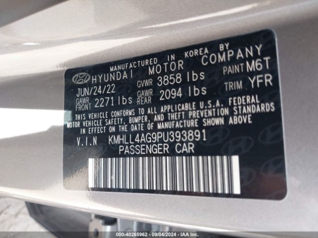 Photo 8 VIN: KMHLL4AG9PU393891 - HYUNDAI ELANTRA 