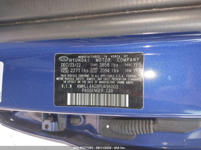 Photo 8 VIN: KMHLL4AG9PU496003 - HYUNDAI ELANTRA 