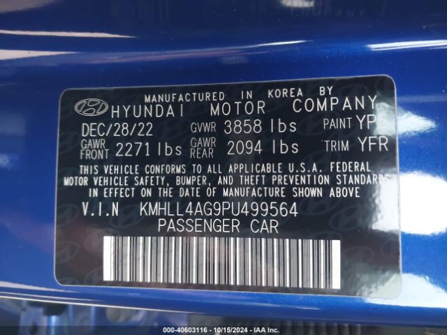 Photo 8 VIN: KMHLL4AG9PU499564 - HYUNDAI ELANTRA 