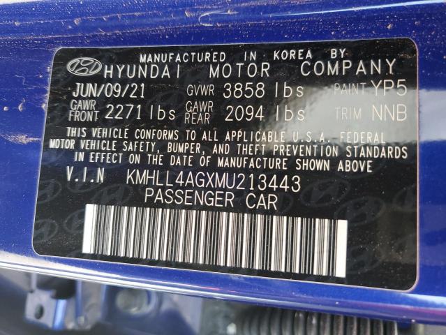 Photo 11 VIN: KMHLL4AGXMU213443 - HYUNDAI ELANTRA SE 