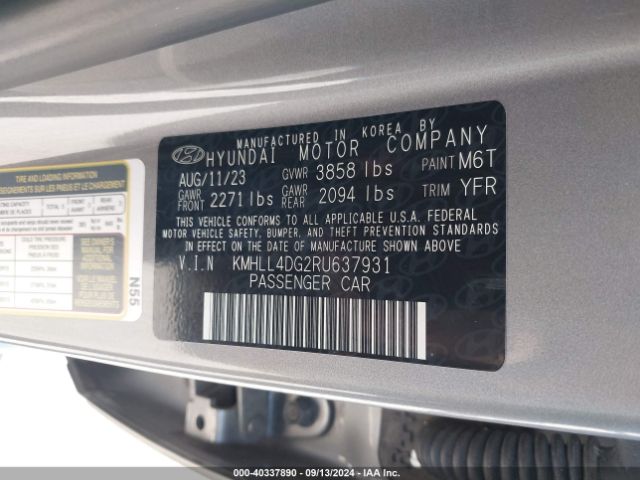 Photo 8 VIN: KMHLL4DG2RU637931 - HYUNDAI ELANTRA 