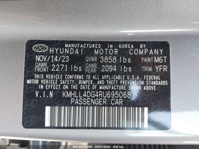 Photo 8 VIN: KMHLL4DG4RU695068 - HYUNDAI ELANTRA 