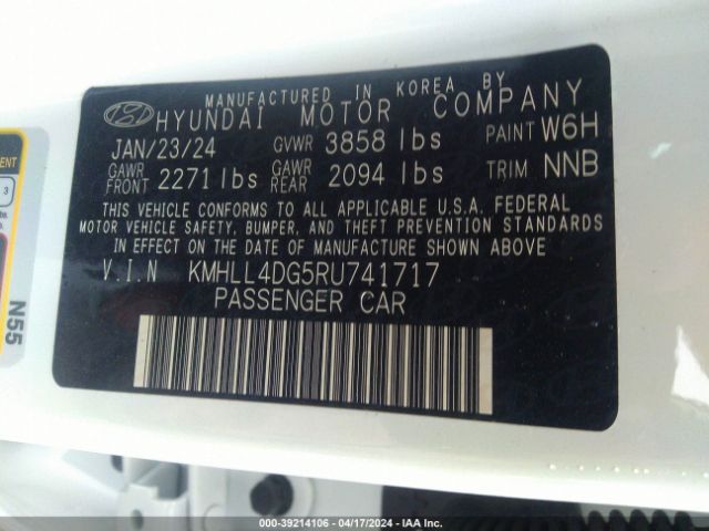 Photo 8 VIN: KMHLL4DG5RU741717 - HYUNDAI ELANTRA 