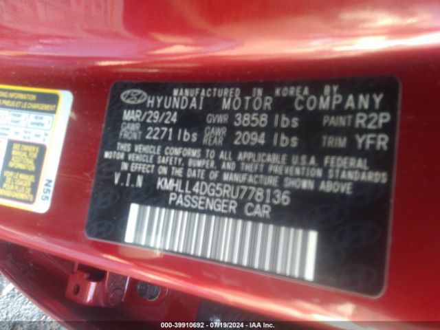 Photo 8 VIN: KMHLL4DG5RU778136 - HYUNDAI ELANTRA 