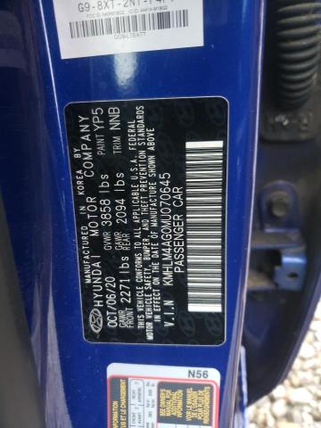 Photo 11 VIN: KMHLM4AG0MU070645 - HYUNDAI ELANTRA 