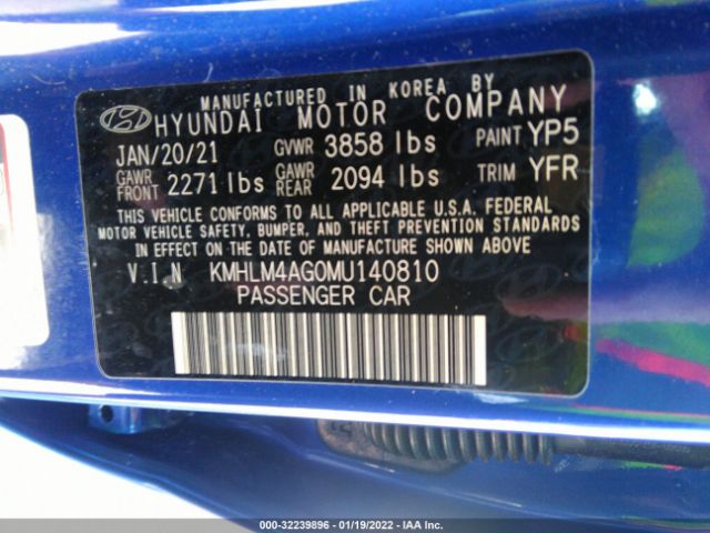 Photo 8 VIN: KMHLM4AG0MU140810 - HYUNDAI ELANTRA 