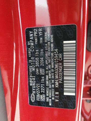 Photo 11 VIN: KMHLM4AG0MU159454 - HYUNDAI ELANTRA 