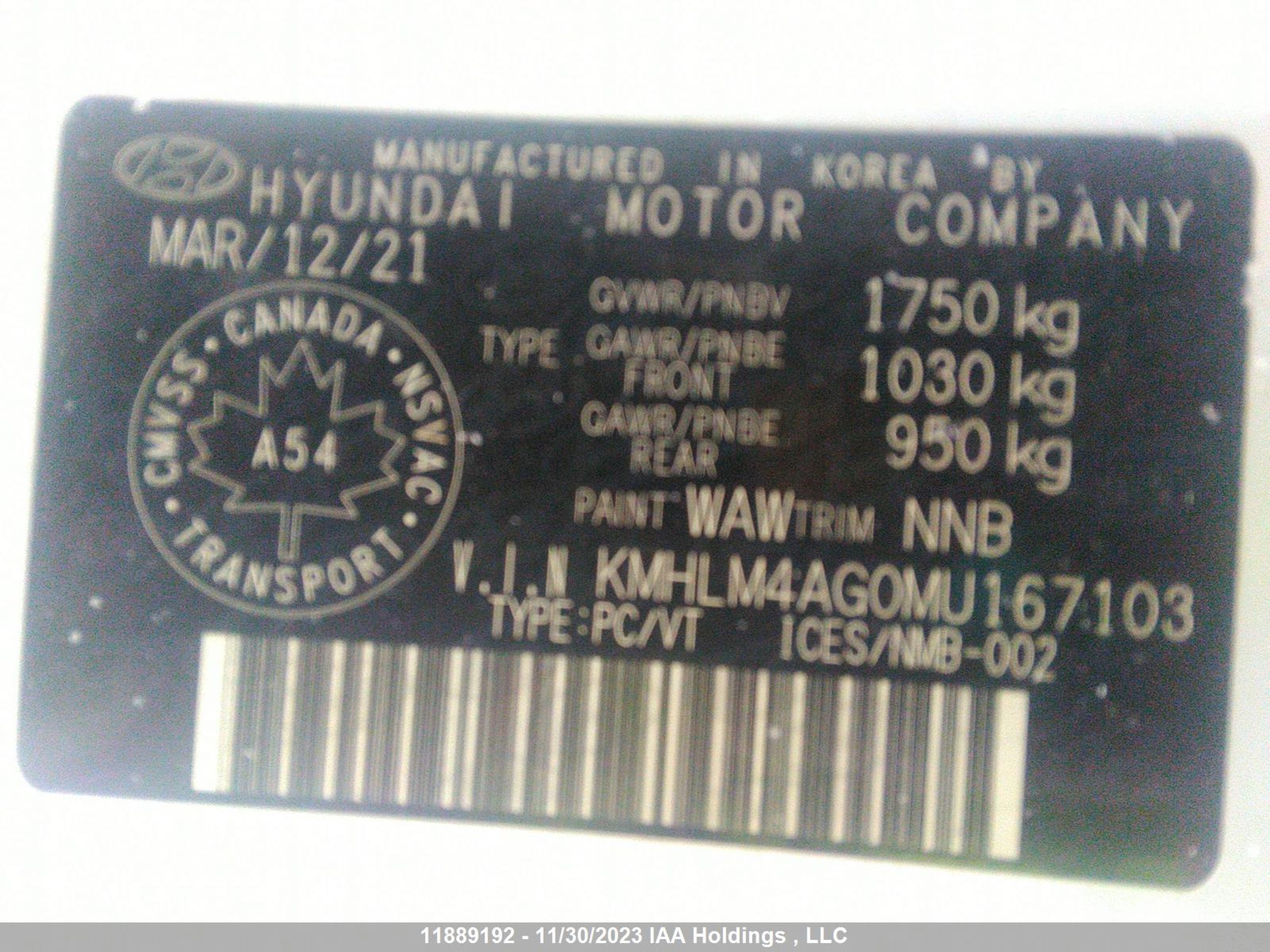 Photo 8 VIN: KMHLM4AG0MU167103 - HYUNDAI ELANTRA 