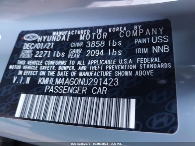 Photo 8 VIN: KMHLM4AG0NU291423 - HYUNDAI ELANTRA 