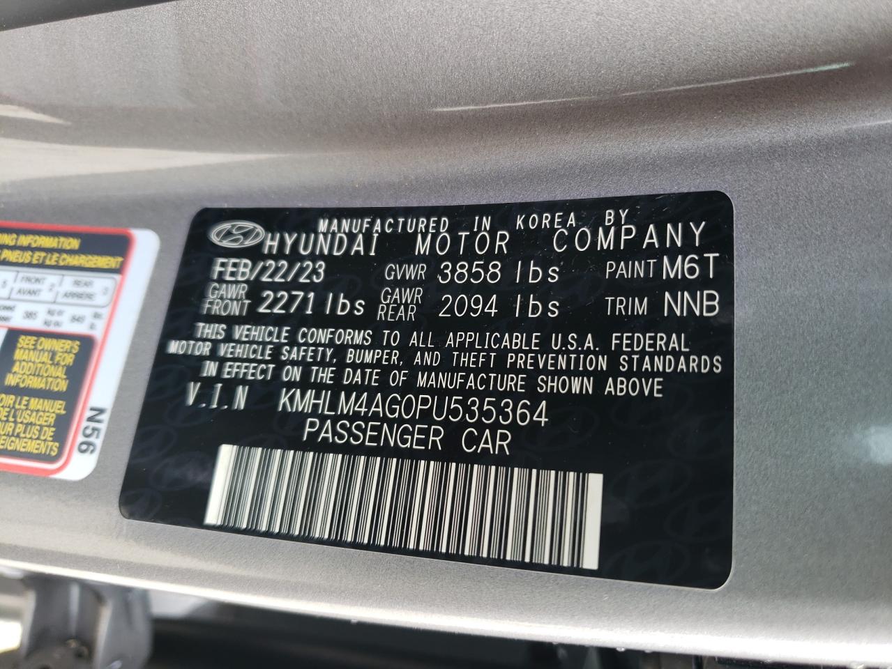 Photo 11 VIN: KMHLM4AG0PU535364 - HYUNDAI ELANTRA 