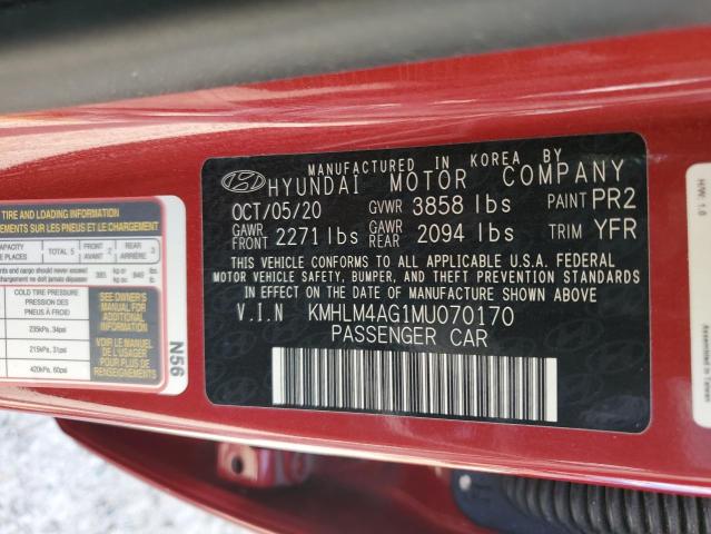 Photo 11 VIN: KMHLM4AG1MU070170 - HYUNDAI ELANTRA 