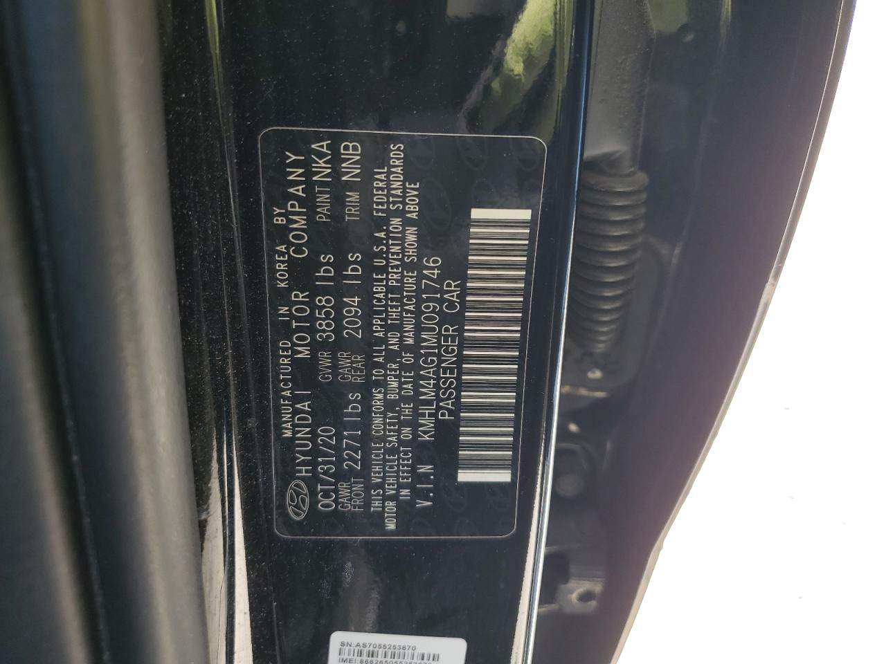 Photo 12 VIN: KMHLM4AG1MU091746 - HYUNDAI ELANTRA 