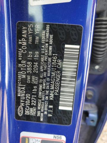 Photo 11 VIN: KMHLM4AG1MU118461 - HYUNDAI ELANTRA 