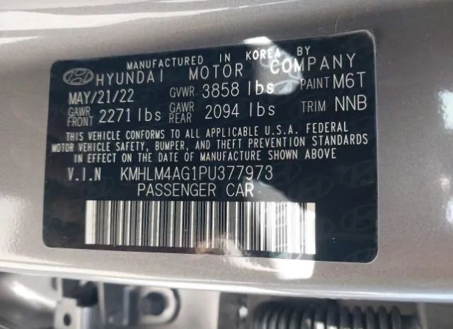 Photo 8 VIN: KMHLM4AG1PU377973 - HYUNDAI ELANTRA 