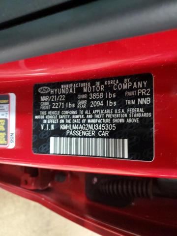 Photo 12 VIN: KMHLM4AG2NU345305 - HYUNDAI ELANTRA SE 