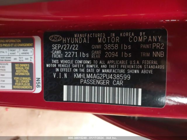 Photo 8 VIN: KMHLM4AG2PU438599 - HYUNDAI ELANTRA 