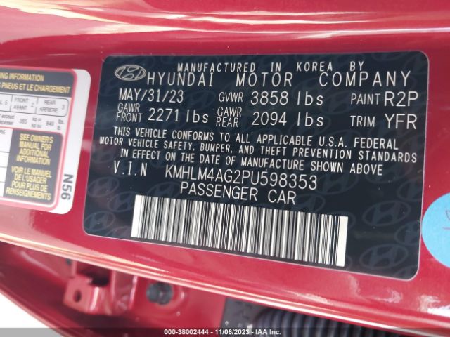 Photo 8 VIN: KMHLM4AG2PU598353 - HYUNDAI ELANTRA 