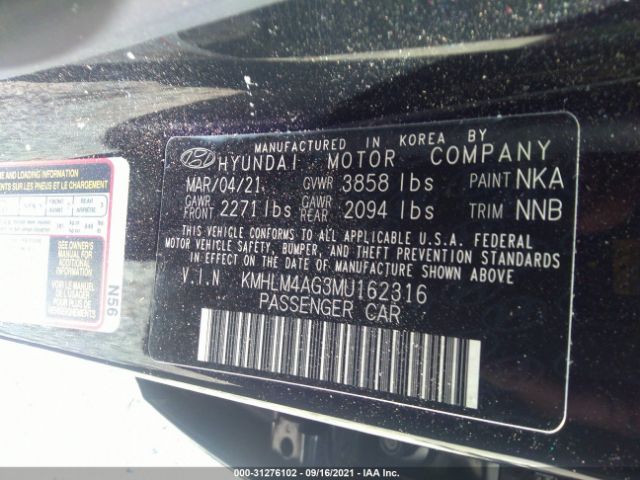 Photo 8 VIN: KMHLM4AG3MU162316 - HYUNDAI ELANTRA 