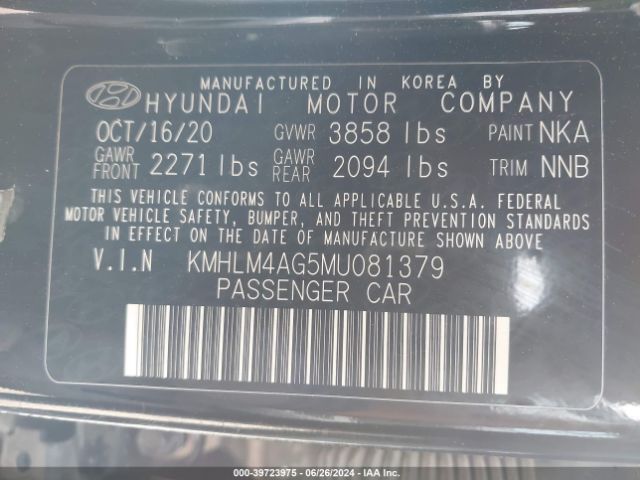 Photo 8 VIN: KMHLM4AG5MU081379 - HYUNDAI ELANTRA 