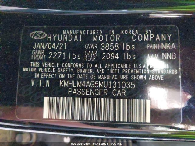 Photo 8 VIN: KMHLM4AG5MU131035 - HYUNDAI ELANTRA 