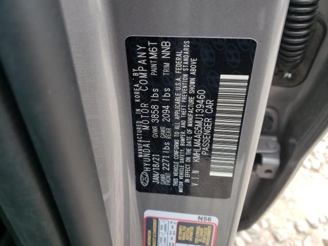 Photo 9 VIN: KMHLM4AG5MU139460 - HYUNDAI ELANTRA SE 